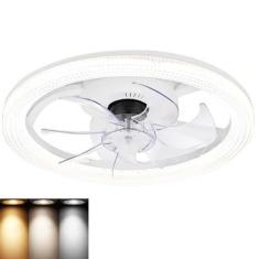 Imagem de Ventilador Lustre Lampada de Teto Luxo Grande Led Ajustavel Controle 3