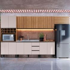 Imagem de Cozinha Completa Araucária 14 Portas 3 Gavetas Montana/Fumê - Quiditá