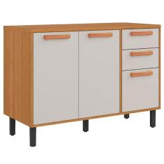 Imagem de Balcão Napoles 3 Portas 2 Gavetas para Cozinha Itatiaia Cor Cinamomo Off White