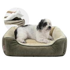 Imagem de Miguel Cama para cães média e pequena com capa removível lavável - Cama retangular para animais de estimação para gatos com cama macia e reforçada para filhotes com parede lateral de suporte inferior