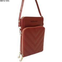 Imagem de Bolsa Carteira Feminina Transversal Porta Celular com Visor Transparen