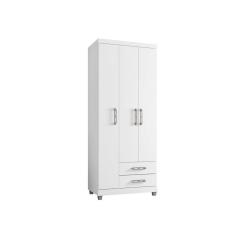 Imagem de Guarda Roupa Solteiro 78 Cm Com 3 Portas E 2 Gavetas Louise Branco