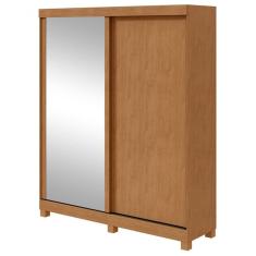 Imagem de Guarda-roupas Casal 2 Portas 2 Gavetas Zeine Com Pés Com Espelho - Lopas Amendoa Clean