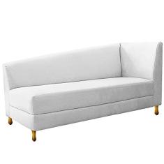 Imagem de Recamier Divã Valéria 140cm Lado Esquerdo Suede Branco - Amarena Móveis