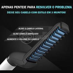 Imagem de Prancha Alisadora Escova Modeladora Barba Cabelo Masculino Fb161 Bivol