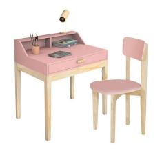 Imagem de Escrivaninha Infantil Com 1 Gaveta Com Cadeirinha Infantil Rosa