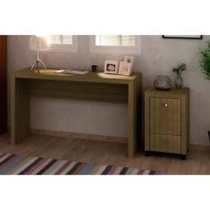 Imagem de Escritório Completo 1 Mesa De Computador Me4135 + 1 Gaveteiro Me4112 2 Peças Amêndoa