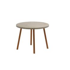 Imagem de Mesa para Cozinha Stellar 1599 Aço c/Tampo Madeirado Redondo 100cm Petra/Rose - Carraro