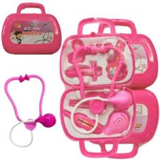 Imagem de KIT MEDICO NA MALETINHA COM ACESSÓRIOS 8 PÇS MALETA MINI BRINQUEDO EDUCATIVO ESTIMULA IMAGINAÇÃO APRENDIZADO DIDATICO SAÚDE MEDICINA DR 19/17CM (ROSA)