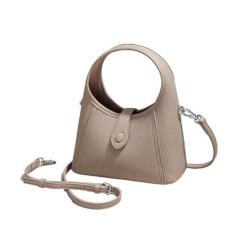 Imagem de Bolsas Hobo de couro genuíno para mulheres, bolsas de ombro macias com alça superior, conjunto de bolsas femininas, Cinza