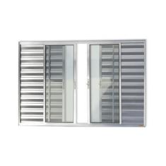 Imagem de Janela de Aluminio Veneziana de Correr 100x200cm 6 Folhas com Vidro Li