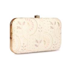 Imagem de Bolsa de mão feita à mão para mulheres, embreagem bordada Zari para mulheres/clutch de mão para mulheres, Branco multi