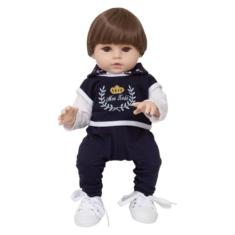 Imagem de Boneco Reborn Realista Menino Grande Enxoval Completo Bolsa