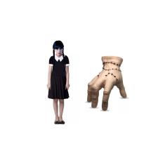 Imagem de Fantasia Vandinha Infantil Com Maozinha Halloween Festas