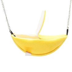 Imagem de Cama de Rede Suspensa para Animais Pequenos e Quentes, Design que Economiza Espaço, Rede Macia e Confortável para Animais de Estimação Em Formato de Banana Adequada para Hamsters