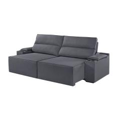 Imagem de Sofá 2 Lugares Retrátil E Reclinável M-180 Martins Veludo Grafite