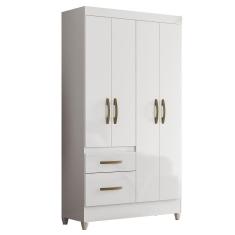Imagem de Guarda Roupa Solteiro Madri 4 Portas e 2 Gavetas - Moval Branco
