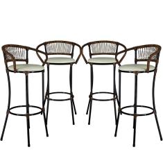 Imagem de 4 Banquetas Cancún Branco Gelo Argila