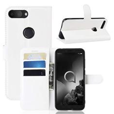Imagem de Capa para Alcatel 1S 2019, capa flip carteira de couro PU Manyip para Alcatel 1S 2019, capa de proteção de telefone estilo empresarial, capa com [compartimentos para dinheiro e cartão]