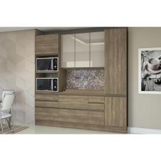 Imagem de Cozinha Modulada Kappesberg Maxxi Completa 1 Aéreos 2 Paneleiros 1 Balcão 1 Complemento 5pçs Nogal
