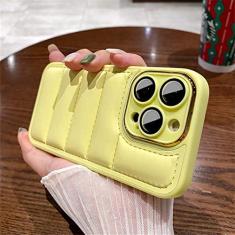 Imagem de Estojo de jaqueta de dissipação de calor respirável da moda para iPhone 14 11 12 13 Pro Max Plus Protetor de lente completo Capa de silicone macio, amarelo, para iPhone 13