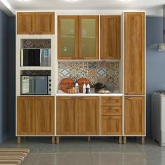 Imagem de Cozinha Modulada Compacta 4 Peças Com Tampo E Vidro Reflecta Sofia Luc