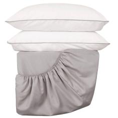 Imagem de Jogo De Lençol King Linea Percal 200 Fios 3 Peças - Cinza