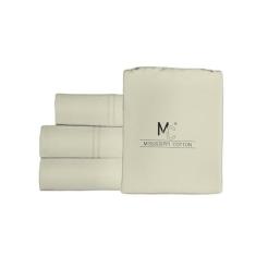 Imagem de Lençóis de algodão egípcio 600 fios, 2 linhas, borda medula, tamanho king, conjunto de lençóis de 4 peças, lençóis longos de algodão para cama king size, lençóis de bolso extra profundo de 45,7 cm,