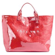 Imagem de Sacolas de papel kraft com superfície de PVC para mulheres, bolsa de mão com alça superior, vintage, transparente, bolsa de mão, rosa, One Size