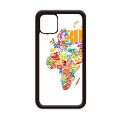 Imagem de Mutlicolour Mapa-múndi nome dos países para iPhone 12 Pro Max capa para Apple Mini Mobile Case Shell