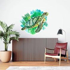 Imagem de Adesivo de Parede Tartaruga natureza tamanho 60cm x 50cm