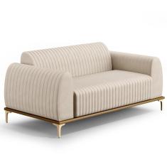 Imagem de Sofá 150cm 2 Lugares Base Gold Molino D06 Suede C-309 Bege