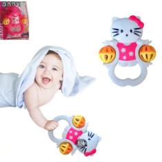 Imagem de Chocalho de Mão para Bebê Menina Pisca Luzes Luz Colorida Hello Kitty Baby Presente Educacional Sensorial Infantil