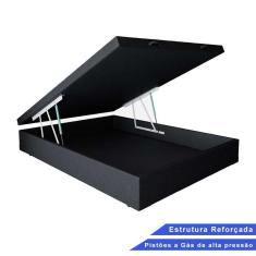 Imagem de Base Box Baú Casal Suede Preto (37x138x188)