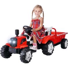 Imagem de Trator Eletrico Bang Toys Truck Power Type 12V Caçamba Vermelho