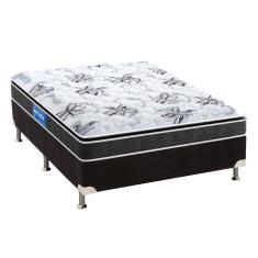 Imagem de Cama Box Casal: Colchão Ortopédico Probel Guarda Costas Extra Firme + Base Crc Suede Black(138X188)