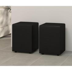 Imagem de Kit 2 Puff Banquetas Cubo Quadrado Decorativo Preto