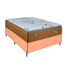 Imagem de Cama Box Casal Bege Colchão De Molas Toronto Euro Pillow - Portobel