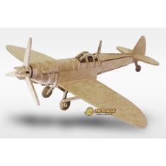 Imagem de Quebra Cabeça 3D avião spitfire 65 peças em mdf - dinobrinque