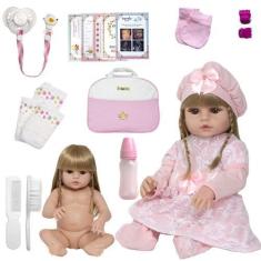 Imagem de Bebê Reborn Menina Baby Loira Bolsa Maternidade + Acessórios - Cegonha