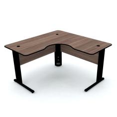 Imagem de Mesa Em L P/ Escritório 150X150 Pandin Maxxi - Walnut/Preto