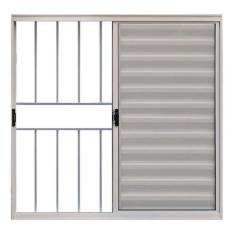 Imagem de Janela De Alum nio Branco Veneziana De Correr 3 Folhas Com Gr