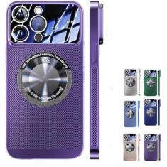 Imagem de Capa de telefone com resfriamento de janela grande galvanizada, para 15 capas de resfriamento magnético /1026 (Color : Purple, Size : For iPhone14PRO)