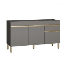 Imagem de Balcão de Cozinha para Pia 150 Cm Line 3 Portas 1 Gaveta Gris - Kits Paraná