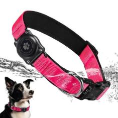 Imagem de Coleira de cachorro AirTag atualizada, IP68 à prova d'água, suporte de coleira para cães, refletiva, ultradurável, acolchoada confortável, resistente para cães pequenos, médios e grandes (C (37,6 cm -