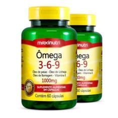 Imagem de Kit 2 Ômega 3-6-9 1000mg Maxinutri 60 Cápsulas