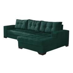 Imagem de Sofá 5 Lugares Bia com Chaise Direito Suede Verde