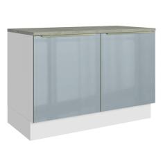 Imagem de Balcão De Pia 120Cm 2PTSBranco/Cinza Lux Madesa Branco/Cinza