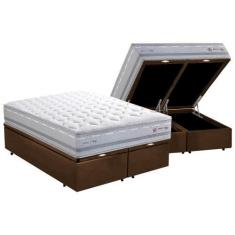 Imagem de Cama Box Baú Queen + Colchão Herval C1662 Molas Maxspring 158X198x76