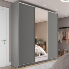 Imagem de Guarda-roupa Casal 100% Mdf Bp com 3 Portas e 1 Espelho Zermatt Urbi
